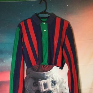 🌻Vintage cropped polo rugby top